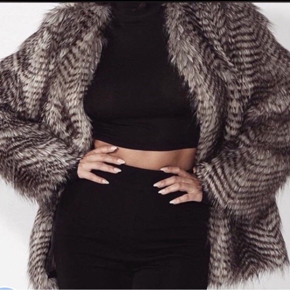 JLUX LABEL faux fur oversized coat